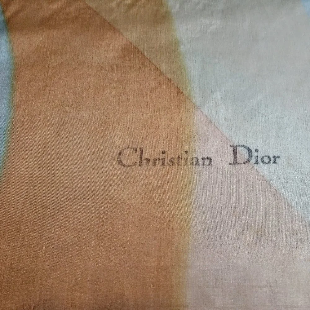 Vintage Christian Dior Silk Fringed Oblong Scarf